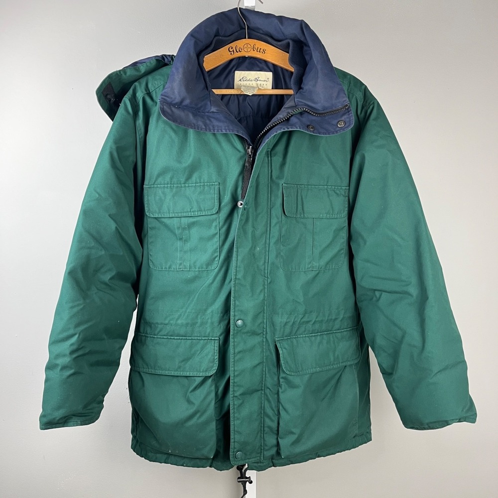 VTG Eddie Bauer Ridge Line‎ Goosedown Parka Mens Medium Dark Green Navy Blue